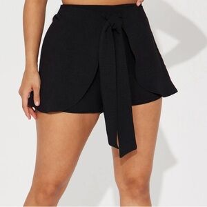 Women’s Fashion Nova Tie Front Black Skort